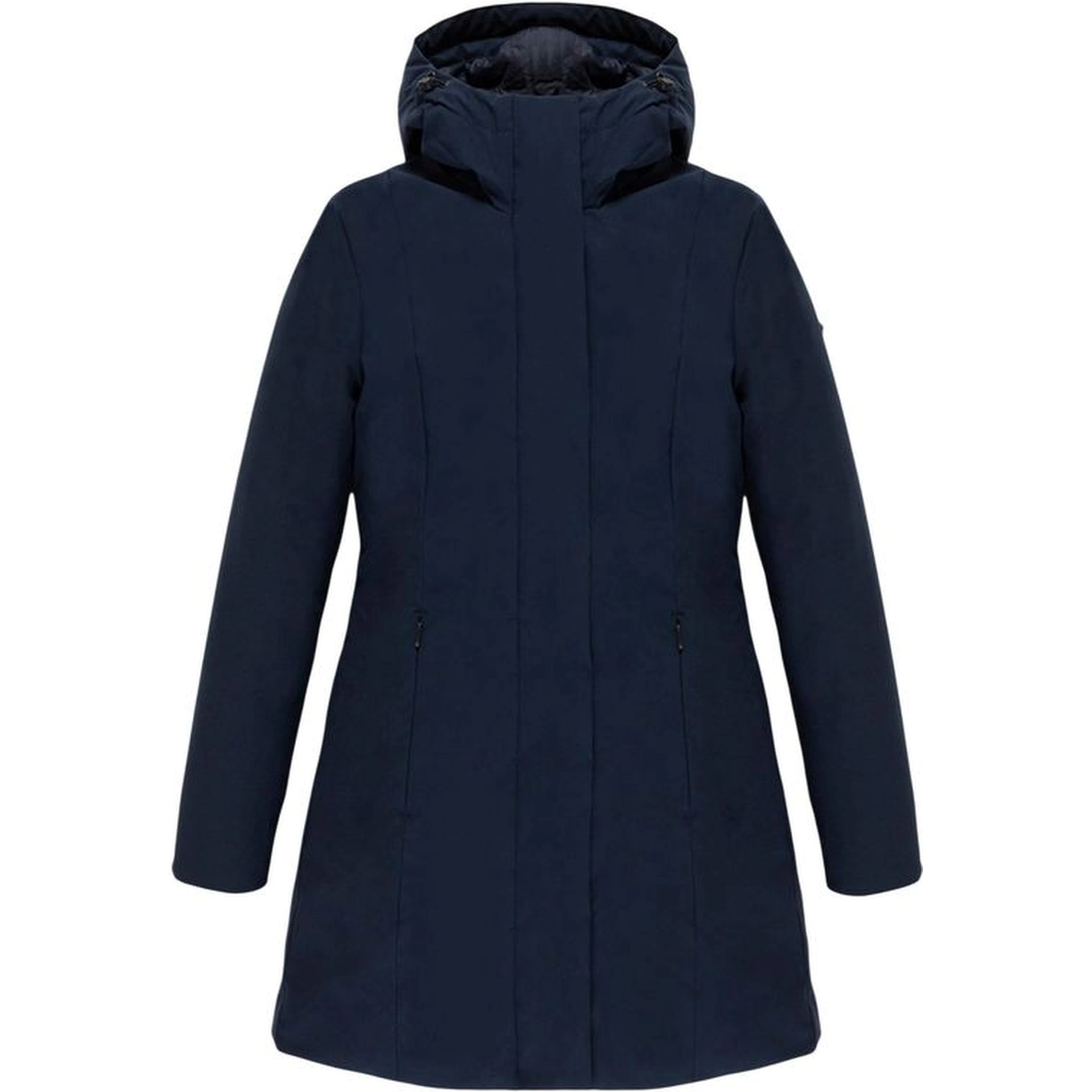 Blue Polyester Full-Length Jacket