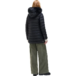 Black Polyamide Full-Length Jacket