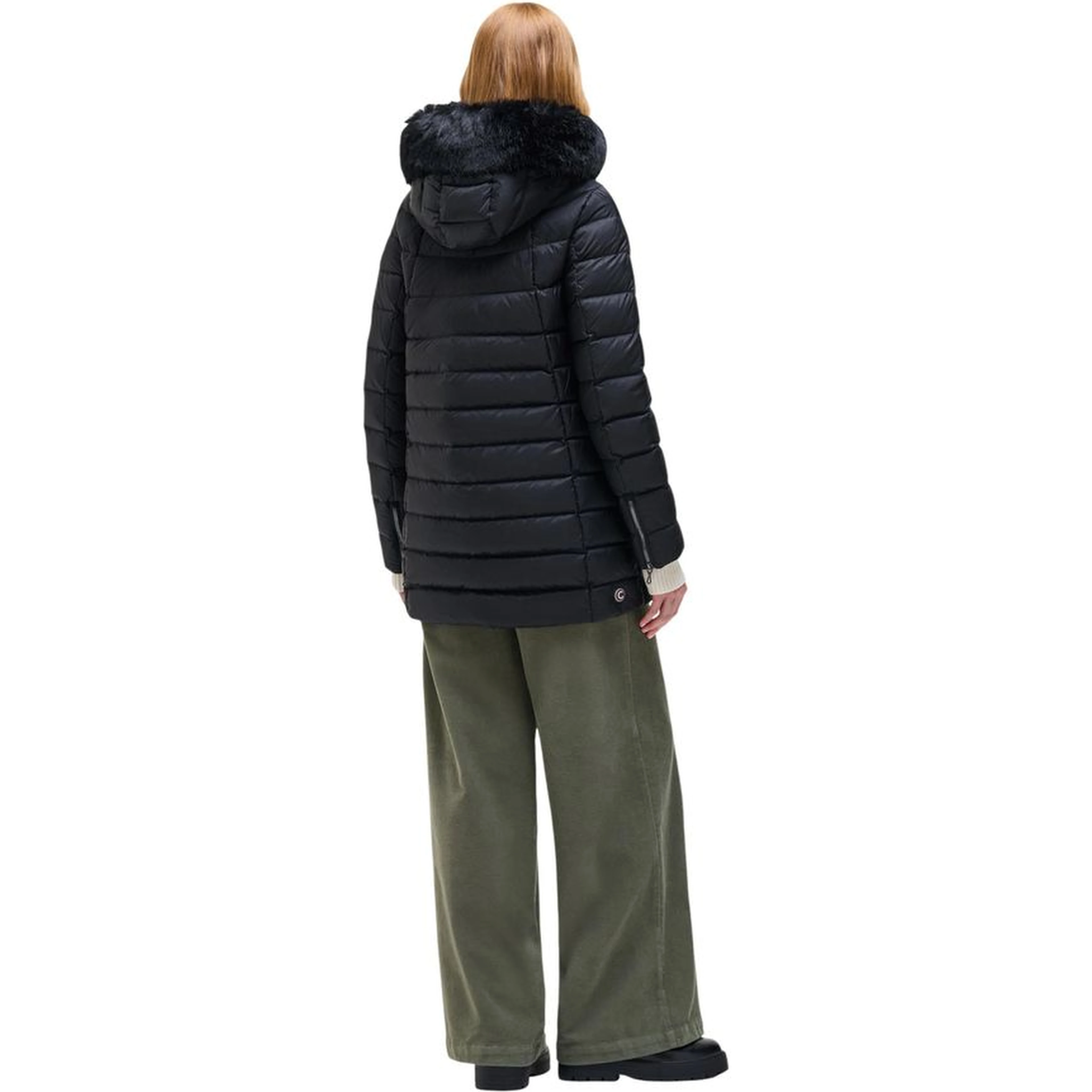 Black Polyamide Full-Length Jacket