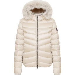 Beige Polyamide Full-Length Jacket