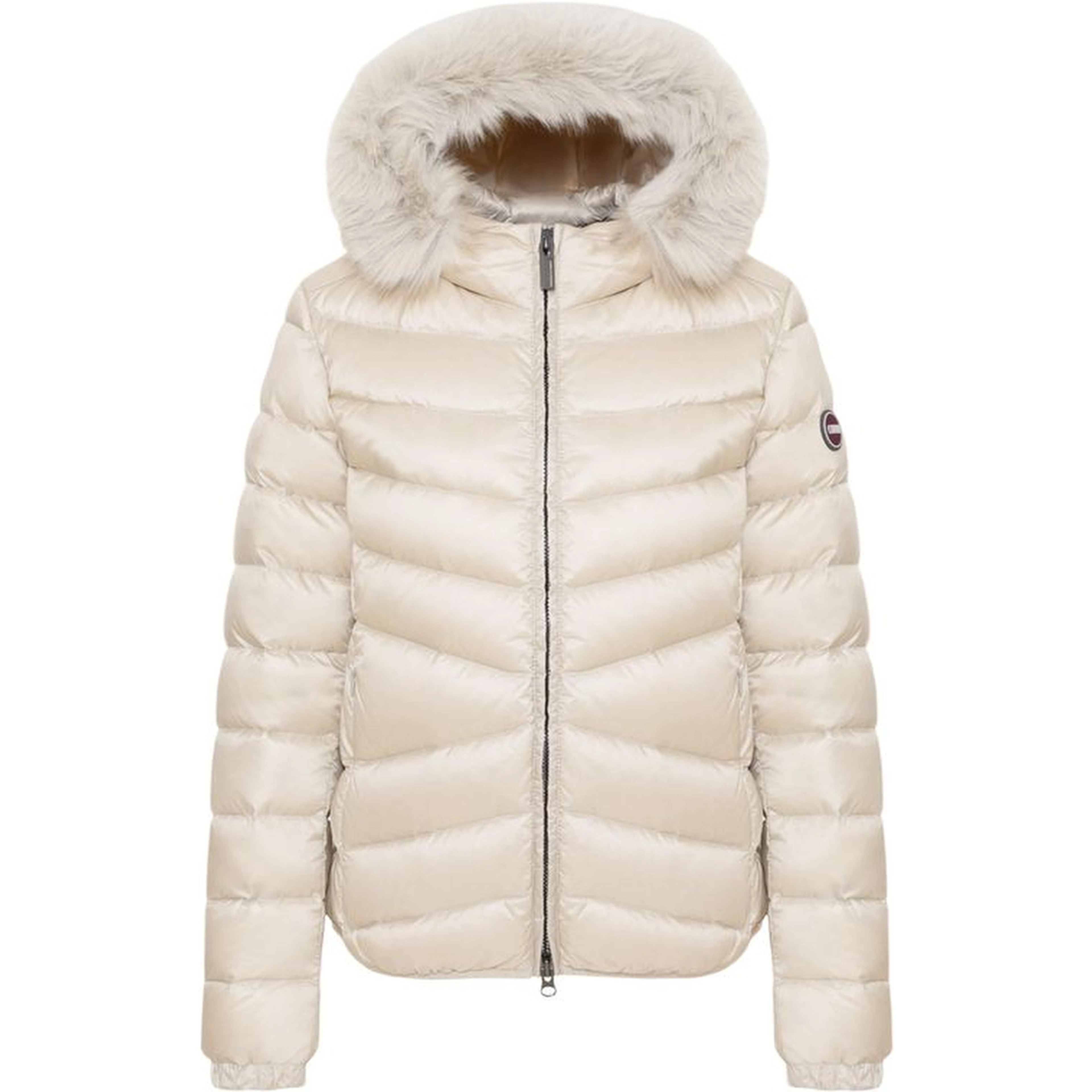 Beige Polyamide Full-Length Jacket